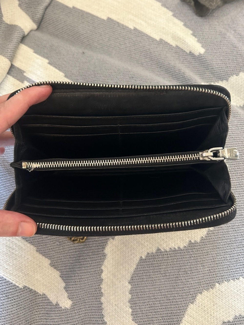 MIU MIU Studded Lambskin Leather Wristlet Wallet Black Bronze Silver - Picture 6 of 8